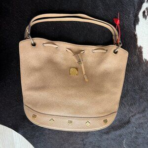 MCM Leather Drawstring Shoulder Bag - Pre - Loved